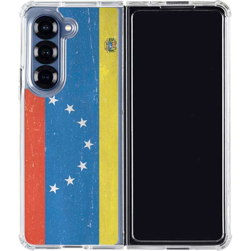 Venezuela Flag Distressed Galaxy Z Fold6 Clear Case